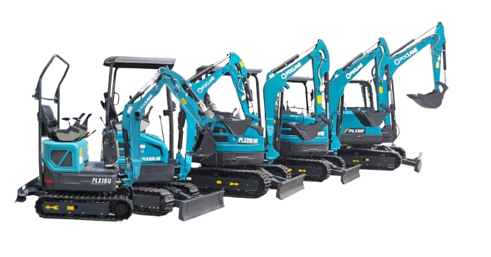 The full Poclane mini-excavator lineup — PLX15U to PLX60